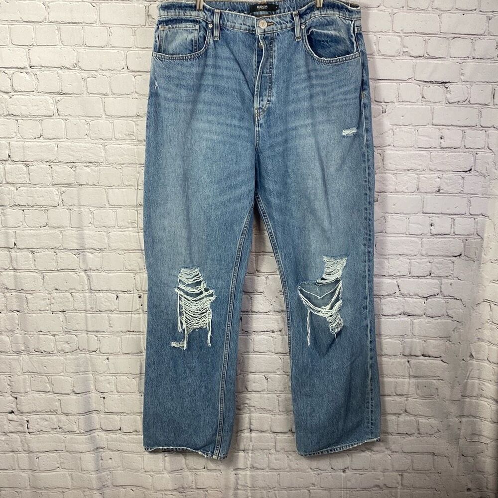 Hudson Thalia Loose Fit Wide Leg Med Light Wash Jeans Size 34 D